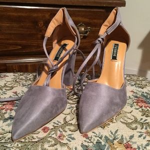 Suede Block Heel Ankle Bootie